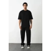 Erkek Tişört Düz Basic Penye Yazlık Bisiklet Yaka Kısa Kol T-Shirt - Siyah