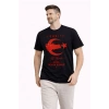 Erkek TÜRKİYE Ay Yıldız Baskılı Taraftar Forma T-Shirt - Siyah