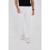 Erkek Üç İplik Basic Eşofman Pantolon - Beyaz