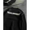 Kadın 3 iplik Kışlık pamuklu Bisiklet Yaka Oversize Baskılı SweatShirt - Siyah