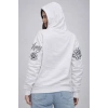 Kadın 3 İplik Pamuklu Kapüşonlu Baskılı SweatShirt hoodie - Beyaz