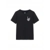 Kadın Baskılı T-Shirt Kısa Kol Bisiklet Yaka Oversize Rahat Kalıp Tişört - Siyah