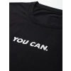 Kadın Baskılı T-Shirt Kısa Kol Bisiklet Yaka Oversize Rahat Kalıp Tişört - Siyah