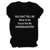 Kadın Baskılı Tişört Kısa Kol Bisiklet Yaka T-shirt - Siyah