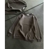 Kadın Bisiklet Yaka 3 İplik Pamuklu Basic SweatShirt - Füme
