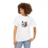 Kadın Bisiklet Yaka Baskılı  Kısa kol T-Shirt - Beyaz