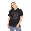 Kadın Bisiklet Yaka Baskılı  Kısa kol T-Shirt - Siyah