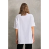 Kadın Düz  Kısa kol Penye T-shirt - Beyaz