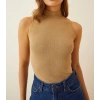 Kadın Full Likralı Fitilli Kaşkorse Body - Camel
