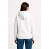 Kadın Kapüşonlu Kanguru Cepli 3 İplik Pamuklu Oversize Hoodie Sweatshirt - Beyaz