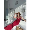 Kadın Örgülü Uzun Triko Elbise - Bordo