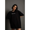 Kadın Oversize Tişört Golf GTI Retro Araba Baskılı T-shirt - Siyah