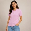 Kadın Polo Yaka Pike Kumaş Düğmeli Basic Tişört Günlük Rahat - Pembe