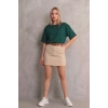 Kadın Regular Fit Tişört Bisiklet Yaka Yazlık Kısa Kol Basıc T-Shirt - Yeşil