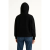 Kadın Samuray Ninja Çift Kapüşonlu Maske Detaylı 3 İplik Hoodie - Siyah