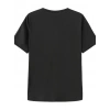 Kadın T-shirt Bisiklet Yaka Oversize Kısa Kollu Tişört - Siyah