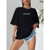 Kadın T-shirt Penye Compack Classical Baskılı Kısa kol Tişört - Siyah