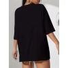 Kadın T-shirt Penye Compack Classical Baskılı Kısa kol Tişört - Siyah