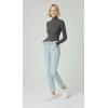 Kadın Tam Boğazlı Fitilli Likrali Kaşkorse Slimfit Badi  - Antrasit