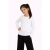 Kız Çocuk Basic Uzun Kollu Tişört Okul Günlük Rahat T-Shirt - Beyaz