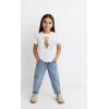 Kız Labubu Çocuk Baskılı T-Shirt - Beyaz