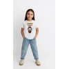 Kız Labubu Çocuk Baskılı T-Shirt - Beyaz