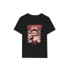 Kız Labubu Çocuk Baskılı T-Shirt - Siyah