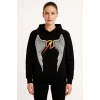 Metallica İki İplik Kapüşonlu Ön ve Arka Baskılı hoodie - Siyah