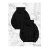 Sevgili Çift Kombini Örümcek Baskılı Kapüşonlu Sweatshirt Hoodie - Siyah