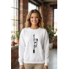 Sevgililer Günü Özel Bisiklet Yaka Aslan Baskılı Oversize Sweatshirt - Beyaz