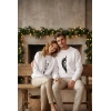 Sevgililer Günü Özel Bisiklet Yaka Aslan Baskılı Oversize Sweatshirt - Beyaz