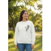Sevgililer Gününe Baskılı Oversize Bisiklet Yaka Sweatshirt - Beyaz