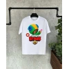 Unisex Baskılı Kısa Kol Çocuk T-Shirt - Beyaz