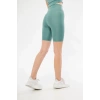 Yüksek Bel Biker Sporcu Şort - Mint Yeşili