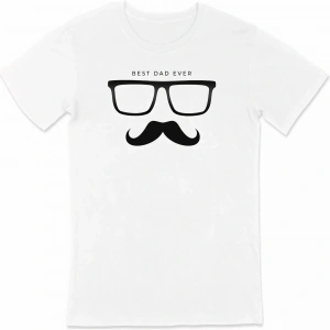 Babalar Günü Hediye Baba Temalı Baskılı Oversize Bisiklet Yaka T-shirt - Beyaz