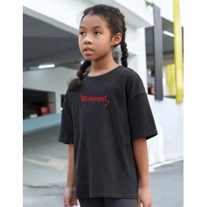 Çocuk Unisex Baskılı T-Shirt - Siyah