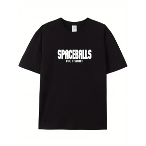Erkek Baskılı T-Shirt Kısa Kol Bisiklet Yaka Regular Fit Rahat Kalıp Tişört - Siyah