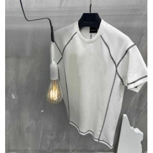 Erkek Tişört Karoyaka Dikişli Oversize T-Shirt - Beyaz