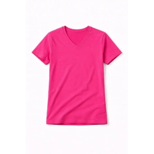 Genç Kız Çocuk V Yaka Tişört Model - Pembe