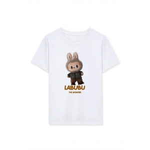 Kız Çocuk Baskılı T-Shirt - Beyaz