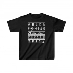 Unisex Çocuk Baskılı T-Shirt - Siyah