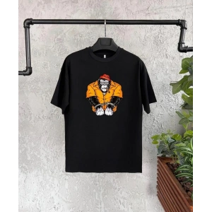 Unisex Çocuk Baskılı T-Shirt - Siyah