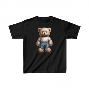 Unisex Çocuk Baskılı T-Shirt - Siyah