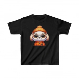 Unisex Çocuk Baskılı T-Shirt - Siyah