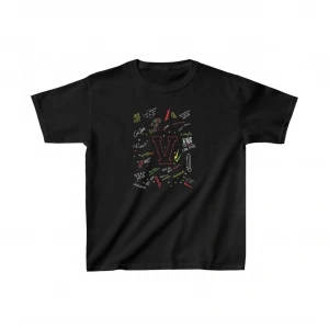Unisex Çocuk Baskılı T-Shirt - Siyah
