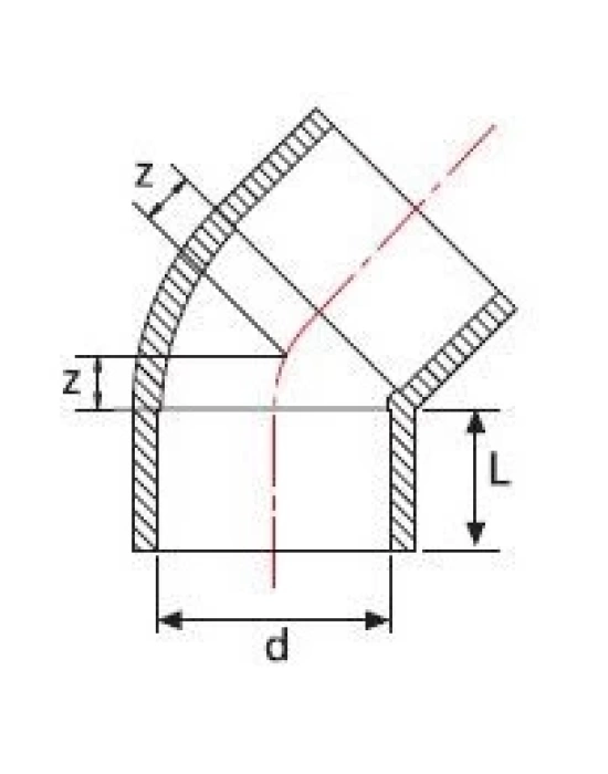 PVC 45° Y.M. Dirsek