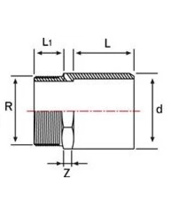 PVC Dış Dişli Dıştan Y. Adaptör (Uzun Tip)