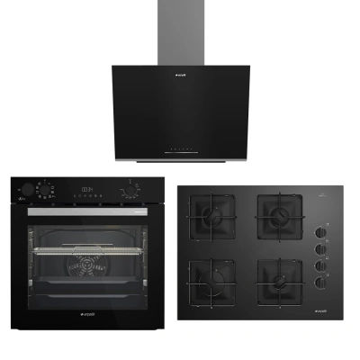 Arçelik Kare Ocaklı Siyah Buhar Destekli Afry Ankastre Set