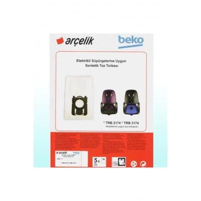 Arçelik TRB 3174 Süpürge Modeli 5 Adet Toz Torbası