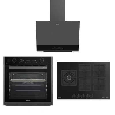 Arçelik Yeni Fibona Dark Mat Ankastre Set